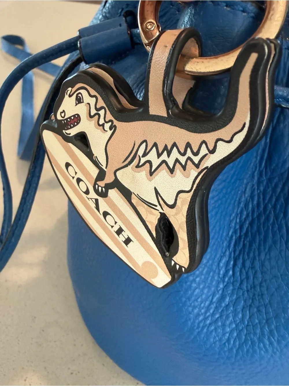 Coach VINTAGE REXY T REX bag, charm keychain key fob surfboard collectible